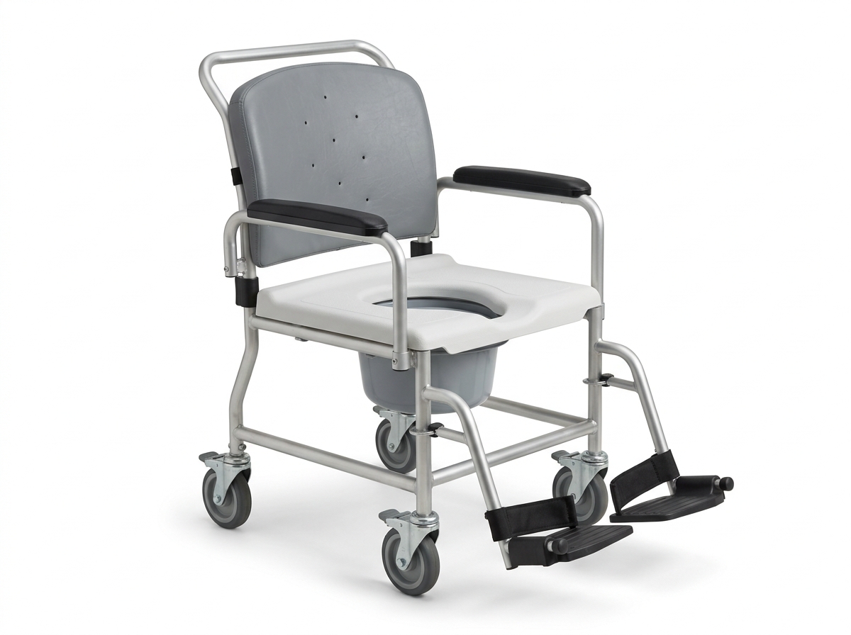 Rolling shower / commode chair